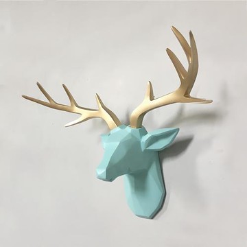北歐鹿頭壁掛燒烤店酒吧餐廳背景墻個性輕奢裝飾玄關裝飾裝飾