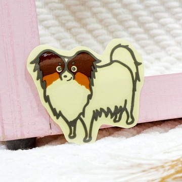 防水抗UV反光貼紙 蝴蝶犬 Papillon 5.8*7 cm