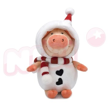 【NICI】92438_25cm雪人小豬威比坐姿玩偶