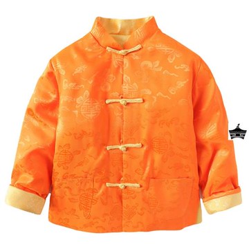 兒童親子唐裝雙面輕薄棉衣男童新年裝秋冬女童過年外套寶寶拜年服