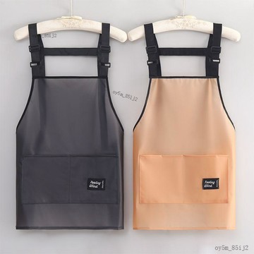 💎💎免洗TPU防水防油女圍裙廚房家用做飯加長男圍腰餐飲店時尚工作服