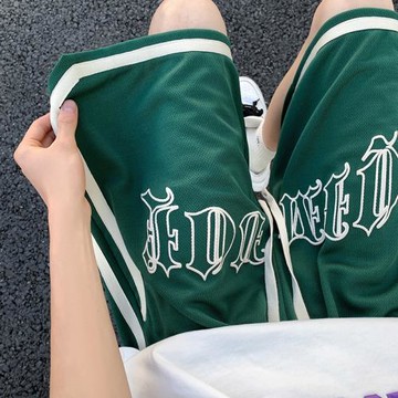 美式籃球短褲男夏季薄款五分褲歐美高街休閑中褲男士速干運動褲潮