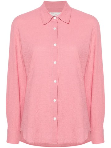 MC2 Saint Barth - seersucker cotton shirt - women - Elastane/Cotton - S - Pink