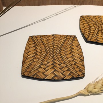 手作 竹編杯墊