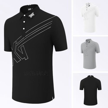新款高爾夫男裝短袖T恤速干透氣翻領polo衫夏季高爾夫服裝男上衣