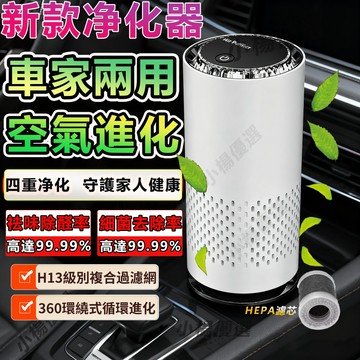 車載空氣進化器🔥台灣現貨🔥負離子空氣净化器 空氣過濾器 車家兩用空氣淨化機 小型空氣清淨機 除異味煙味 除烟味過濾甲醛