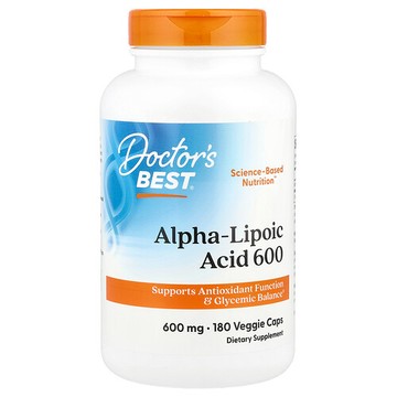 Doctor's Best, Α-硫辛酸 600，600 毫克，180 粒素食膠囊