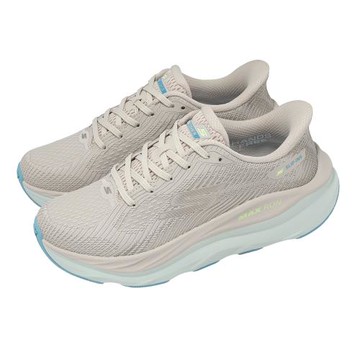 Skechers 慢跑鞋 Max Run Slip-Ins 女鞋 米 藍 厚底 緩衝 支撐 129201NTBL