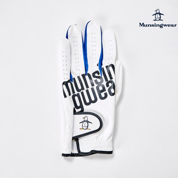 【Munsingwear 企鵝】男款白色UPF50防曬專業高爾夫手套 MGTE0D01