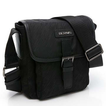 細雨尼龍|斜側多功能掀蓋包-黑|BERNIS貝爾尼斯 BNE20206BK