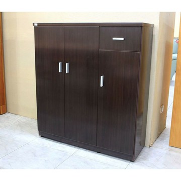 【歐風別館】摩卡胡桃色三門塑鋼鞋櫃【桃園免運費~防水】