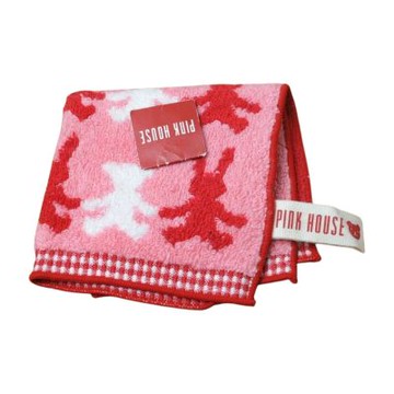 PINK HOUSE 日本製可愛小兔圖騰造型小方巾(粉紅系/20CM)
