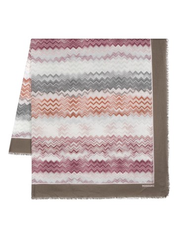 Missoni - zigzag fringed scarf - women - Modal/Silk - One Size - Grey