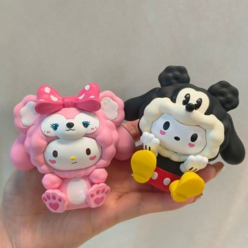 臺灣現/🎀擺件 桌面可愛擺件 迷你擺件綿羊頭7代美樂蒂手辦玉桂狗庫洛米潮玩公仔扭蛋機擺件 vs生日禮物