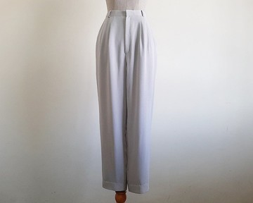 XS 小尺碼 復古灰色 高腰褲 女款 壓褶 錐形長褲