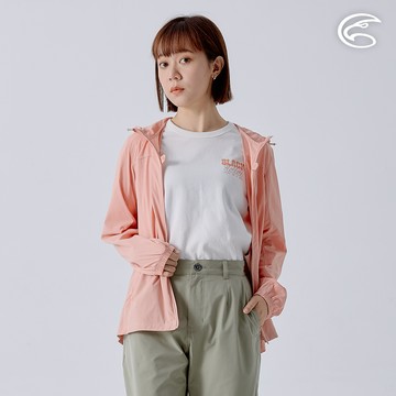 ADISI 女抗UV平織彈性連帽收腰夾克 AJ2411003 香桃粉 ｜城市綠洲
