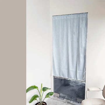 日系棉麻門簾 - 棉質  85 x 140cm  Baby藍