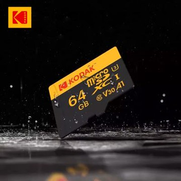 柯達KODAK MicroSD 64GB (UHS-I U3/V30/A1)高速記憶卡-黑色