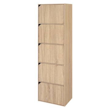 《HOPMA》斯麥五門收納櫃 台灣製造 置物櫃 書櫃 五門櫃 五層櫃-淺橡(漂流)木