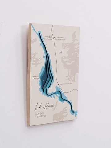 時尚牆壁藝術，家居牆壁裝飾，木湖地圖，新公寓禮物，湖地圖