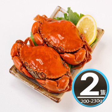【華得水產】熟凍爆蛋紅蟳 2隻(200-230g/隻)