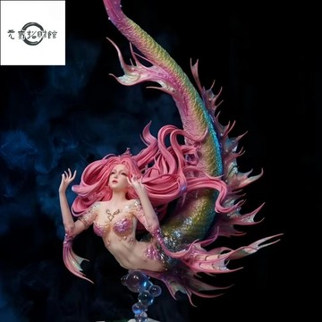 元氣招財 美人魚鵰像手辦 GK爆款3D模型鵰像公主潮玩 二次元美少女週邊擺件