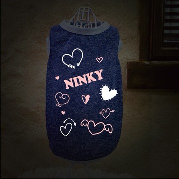 狗狗衣服訂製 塗鴉愛心反光背心