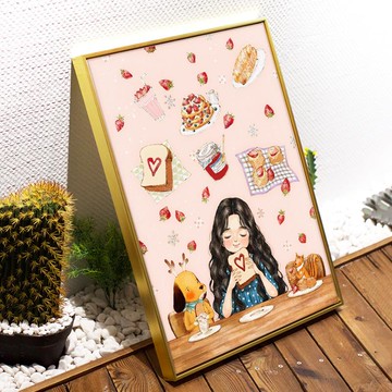 5D鉆石畫滿鉆新款美女餐廳臥室現代簡約水晶點貼十字繡線繡