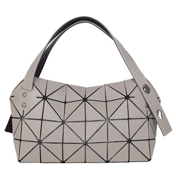 ISSEY MIYAKE 三宅一生 BAOBAO 深米色皮質三角格6x4手提包