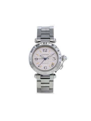 Cartier - 2000 pre-owned Pasha GMT 35mm - unisex - glass/stainless steel - One Size - Silver