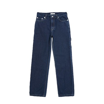 EDWIN 男款 基本素色工裝丹寧中直筒褲 (中古藍)