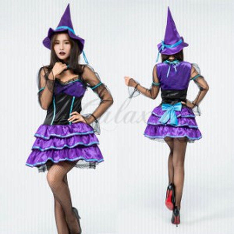 ハロウィン 魔女 デビル 小悪魔 魔法使い ウィッチ パープル ワンピース セクシー コスプレ衣装 Ps3509 通販 Lineポイント最大1 0 Get Lineショッピング