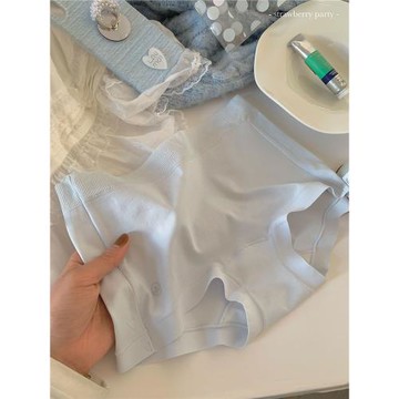 韓風軟糯簡約無痕A類純棉內褲女生抗菌平角褲不勒腿女士2024新款
