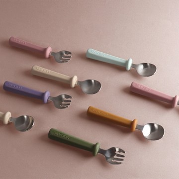 MEROWARE 日本皇冠米樂 NANA好好拿不銹鋼學習餐具組 多款可選