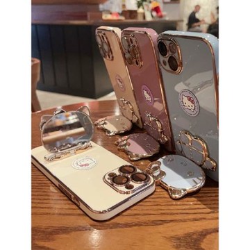 補妝鏡KT貓適用oppoReno13手機殼Reno12支架Reno11硅膠Reno10橫豎Reno9防摔8旋轉7折疊6女5化妝pro可愛4磁吸3