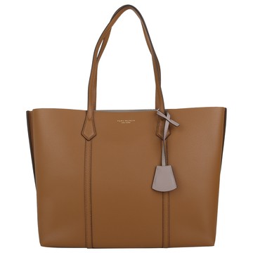 TORY BURCH-PERRY 荔枝紋皮革三層托特包(焦糖色)大款