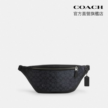 【COACH】WARREN 經典LOGO腰包 胸包-QB/炭黑色/黑色(CV926)｜官方直營