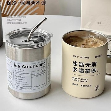 【臺灣出貨 免運】夏日保冷杯子ins高顏值冰霸杯上班族冰咖啡杯不鏽鋼保溫保冰水杯