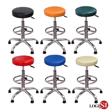 工作椅/美容椅/美髮椅/旋轉椅 M&M彩虹高腳圈鐵腳固定腳工作椅6色【LOGIS邏爵】【A365XG】