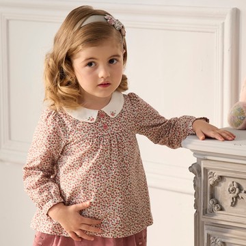 PIPPY經典印花翻領純棉上衣 紅-130