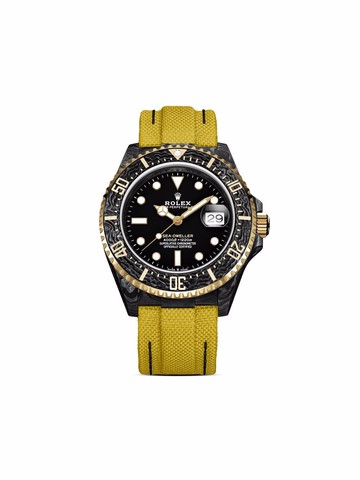 DiW (Designa Individual Watches) - pre-owned customised DiW Sea-Dweller 43mm - unisex - Leather/Carbon Fiber/Nylon - One Size - Black