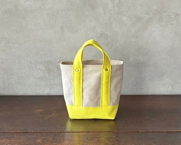 TOTE BAG -bicolor-(S) / 米白 × 檸檬黃
