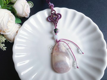 櫻花瑪瑙 翡翠 療癒系 水滴 水晶 琉璃 包掛 禮物 設計款