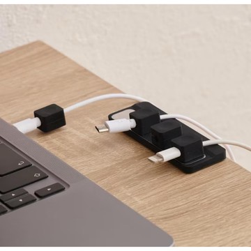 【3COINS】日本正品 磁性電線收納器 整線器 集線器 電線 配件 手機線收納 電腦線 磁吸收納-黑色_廠商直送