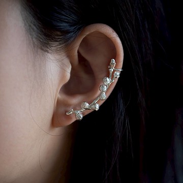 藤椒花椒調味品植物系列耳釘耳骨夾925純銀酷風格小眾自然首飾