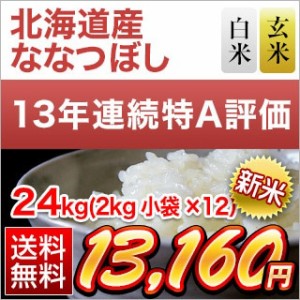 お米 24kg (2kg×12袋) 新米 令和5年(2023年)産 北海道産 ななつぼし 〈特A評価連続13回獲得！〉 送料無料 【即日出