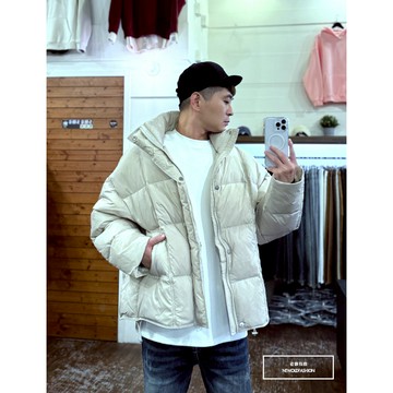 『老爺有喜』重磅車線立領素面羽絨外套(NOF25103329)-米