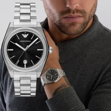 EMPORIO ARMANI 亞曼尼 復古 時尚 鍊帶錶AR11622 42MM 附提袋