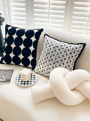 優樂悅~ins風藝術扭扭條沙發抱枕靠墊靠背樣板間靠枕抱枕套不含芯