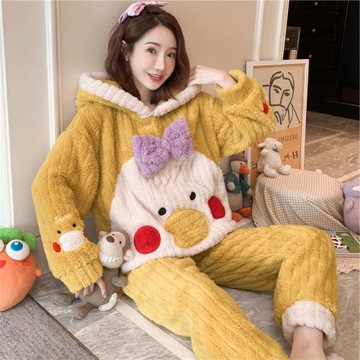 睡衣女冬款冬季2026年新款珊瑚絨加厚加絨法蘭絨網紅秋冬款家居服